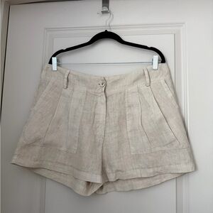 Elegant Beige Women's Linen Shorts